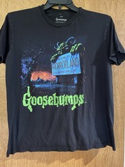 Goosebumps HorrorLand Graphic T-Shirt Mens Small Black 100% Cotton RL Stine Tee