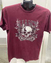VANS Men’s Skull Rose Burgundy Short Sleeve Graphic Tee SZ S