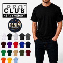1 NEW PRO CLUB MEN’S BLANK HEAVY WEIGHT CREW NECK SHORT SLEEVE T-SHIRT S – 10XL