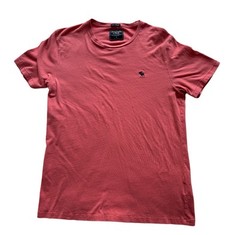 Abercrombie & Fitch Mens T-Shirt M Red Cotton Crewneck Moose Logo Casual Tee