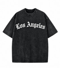 Vintage Washed Los Angeles Oversized T Shirt Men Women Streetwear Graphic Tee
