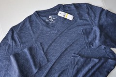 Tommy Bahama T Tee Shirt Paradiso V Neck Performance Ocean Blue New LS Medium M