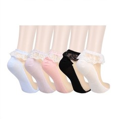 Womens Cute Lace Ruffle Socks Kawaii White Frilly Socks for Girls Ultra Thin …
