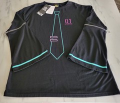 LISTEN FLAVOR Hatsune Miku 2-Way Zip Sleeve Oversized Top Black Free Size NWT
