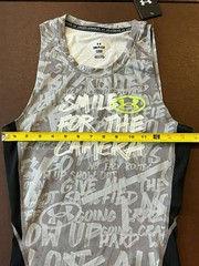 Under Armour Gray Black Smile for the Camera Sleeveless Compression Tank Top S