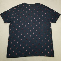 George Men’s Navy Pink Flamingo All Over Print T-Shirt Size Large Classic