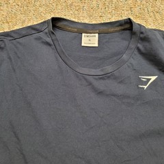 Gymshark Shirt Mens XL Blue Short Sleeve Embroidered Logo Activewear Gym