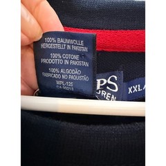 Chaps Ralph Lauren Mens XXL Long Sleeve Shirt Navy Blue White Red Colorblock TEE