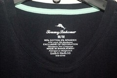 NWT Tommy Bahama S/S Crew Neck Cotton Blend Navy Or Blue Grid T-Shirt Sz M