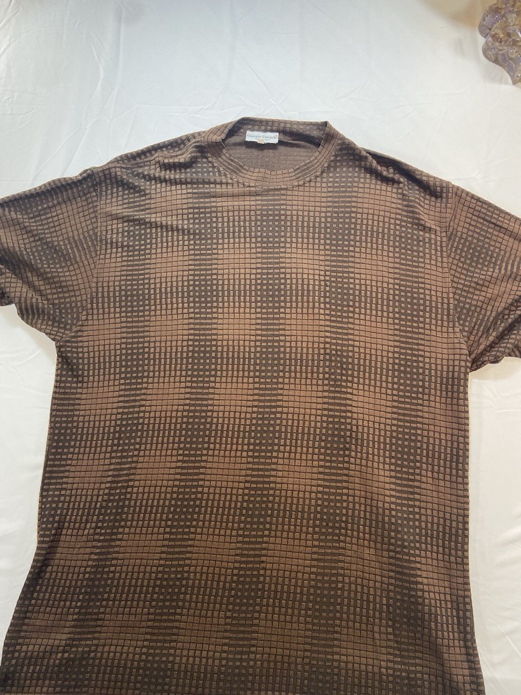 Giorgio Danieli sz XXL Brown Texture Short Sleeve Made In Italy
