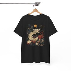 White Dragon Floral T-Shirt | Samurai Sword Training Tee | Martial Arts Shirt