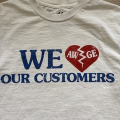 AWGE ASAP Rocky Tee Shirt Mens Medium We Love Our Customers Heart Tee Streetwear