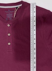 Tailor Vintage Men’s L/S Henley Shirt MEDIUM Button Up Top Maroon Burgundy NWT
