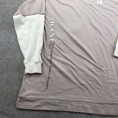 Vintage Karl Kani Shirt Men 2XL Beige Long Sleeve Thermal Embroidered Streetwear