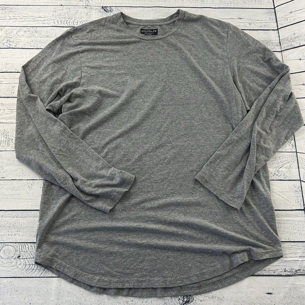 Goodlife Long Sleeve Blank T Shirt Men’s XXL Gray
