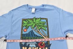 Vintage Hawaii T Shirt Mens Medium Graphic Floral Palm Trees Print Made USA