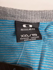 Oakley Shirt Men XXL Henley Stripe Sandy Side Up Work Party Train Gym Core Ne