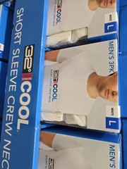 32 Degrees Cool Men’s 3 Pack Short Sleeve Crew Neck Shirt, White, Size L