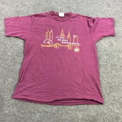 Vintage Oneita Shirt Mens Large Purple Big Apple Biathlon Tee New York 1996
