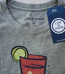 Life Is Good SS Shirt Crusher Tee SEA BREEZE Ocean Cocktail Chest43in Mens M