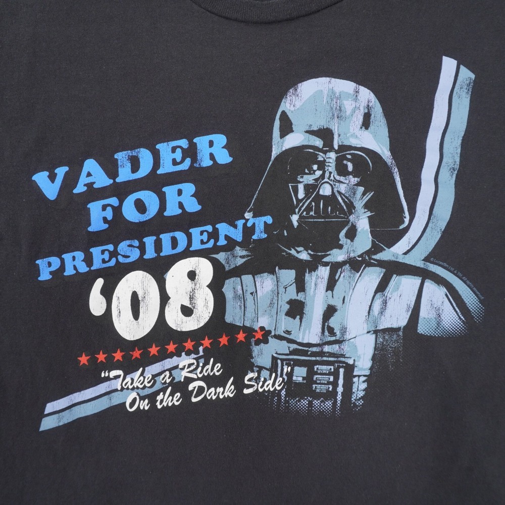 Star Wars Darth Vader For President 08 Mens Large Black Cotton Delta T Shirt
