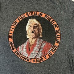 WWE Official Wrestling Champion Ric Flair Son Of A Gun Grey T-Shirt Size Medium