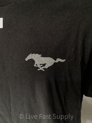 Ford Mustang T-Shirt – Black w/ Running Horse Logo & “Mustang Est 1964” Script