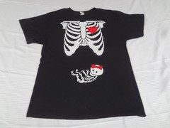 SKELETON WITH BABY GIRL PREGNANT MATERNITY TEE BLACK MEDIUM T-SHIRT L336
