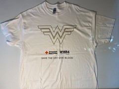 American Red Cross Wonder Woman WW84 Save the Day Give Blood XL T-Shirt