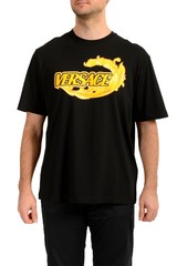 Versace Men’s Black & Barocco Logo Print Short Sleeve T-Shirt US 2XL IT 56