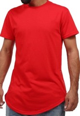 MEN HIPSTER ELONGATED HIP HOP T-SHIRTS WITH SIDE ZIPPER T-552 SOLID