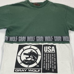 Gray Wolf Shirt Mens XL Green White USA Wolf Outdoor Graphic T-Shirt Tee