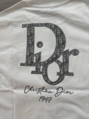 Dior Embroidered Logo White T-shirt Sz M
