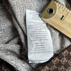 Michael Kors Brown Logo Shirt Medium All Over Check 2-Tone Squares Lightweight