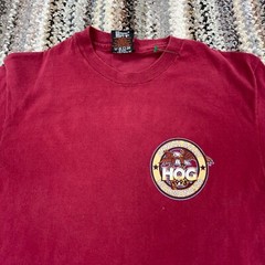 Vintage Harley Davidson Shirt Men Large Red 90s Single Stitch USA Richmond Hog