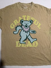american eagle x grateful dead ‘blue bear’ beige tee, men’s medium t-shirt #1390