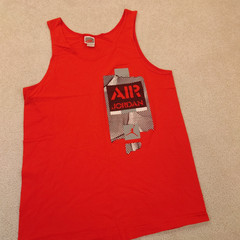VINTAGE 90s Air Jordan Tank Top Single Stitch Made in USA 19×29 Medium Tall