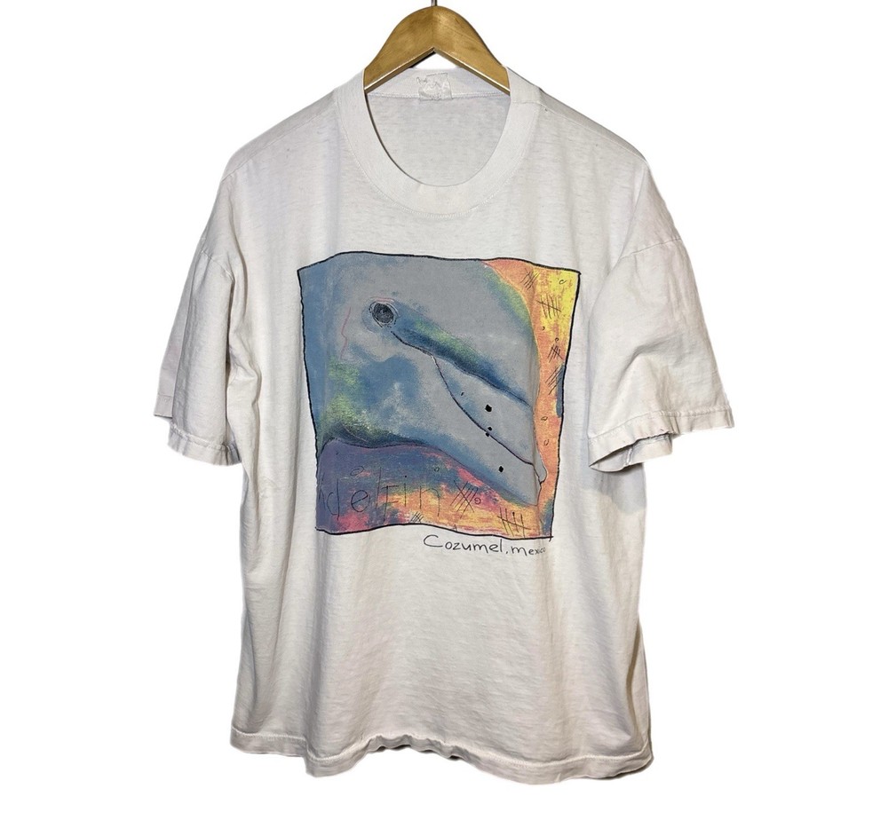 Vintage Cozumel Mexico T Shirt Adult Distress Dolphins Animals Outdoors Ocean XL