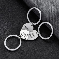 3PCs Mom Big Sister Little Brother Matching Heart Keychain Mom Big Bro Little…