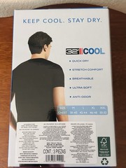 32 Cool Degrees Men’s 3pk Shirt Short Sleeve Crew Neck Black Medium Anti Odor