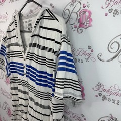 For him London T-shirt, hoodie, Y2K Striped Henley Shirt with Blue Accents