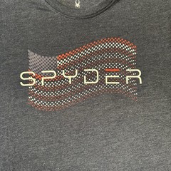 Spyder Mens Medium Graphic T Shirt Blue Logo Outdoor Athletic Sport Flag NWT