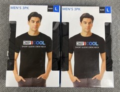 32 Degrees Men’s Cool Tee BLACK Lot of (2) 3 Packs 6 Total Large OR XL NWT