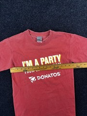 Donatos Shirt Mens Small Graphic Pizza Party Slogan District Threads Tee