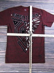 American Fighter Mens Small Red Training T Shirt Sports Gym Workout UFC MMA