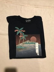 Croft & Barrow T-shirt Tropical Graphic Navy Blue 100% Cotton Men’s Sz 2XL New