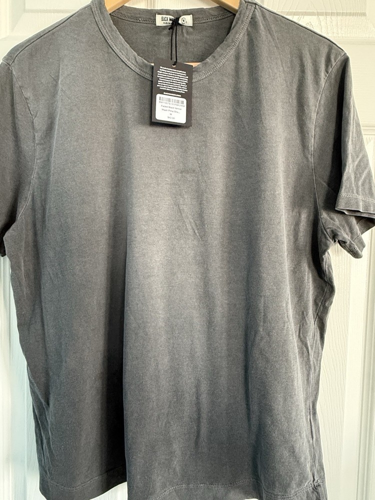 Buck Mason Mens Faded Black Venice Wash Pima Tee NWT Medium M