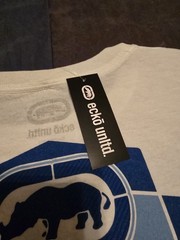ECKO UNLTD x JT Racing size XL Double Side Graphic T-shirt White/Blue.