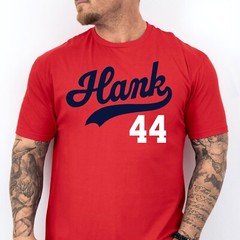 HANK 44, Baseball HOF themed Pre-Shrunk Ring Spun Cotton T-Shirt