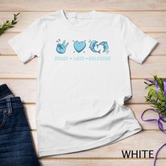 Peace Love Dolphins True Spirit Animal Ocean Lover Dolphin Tee Unisex T-shirt